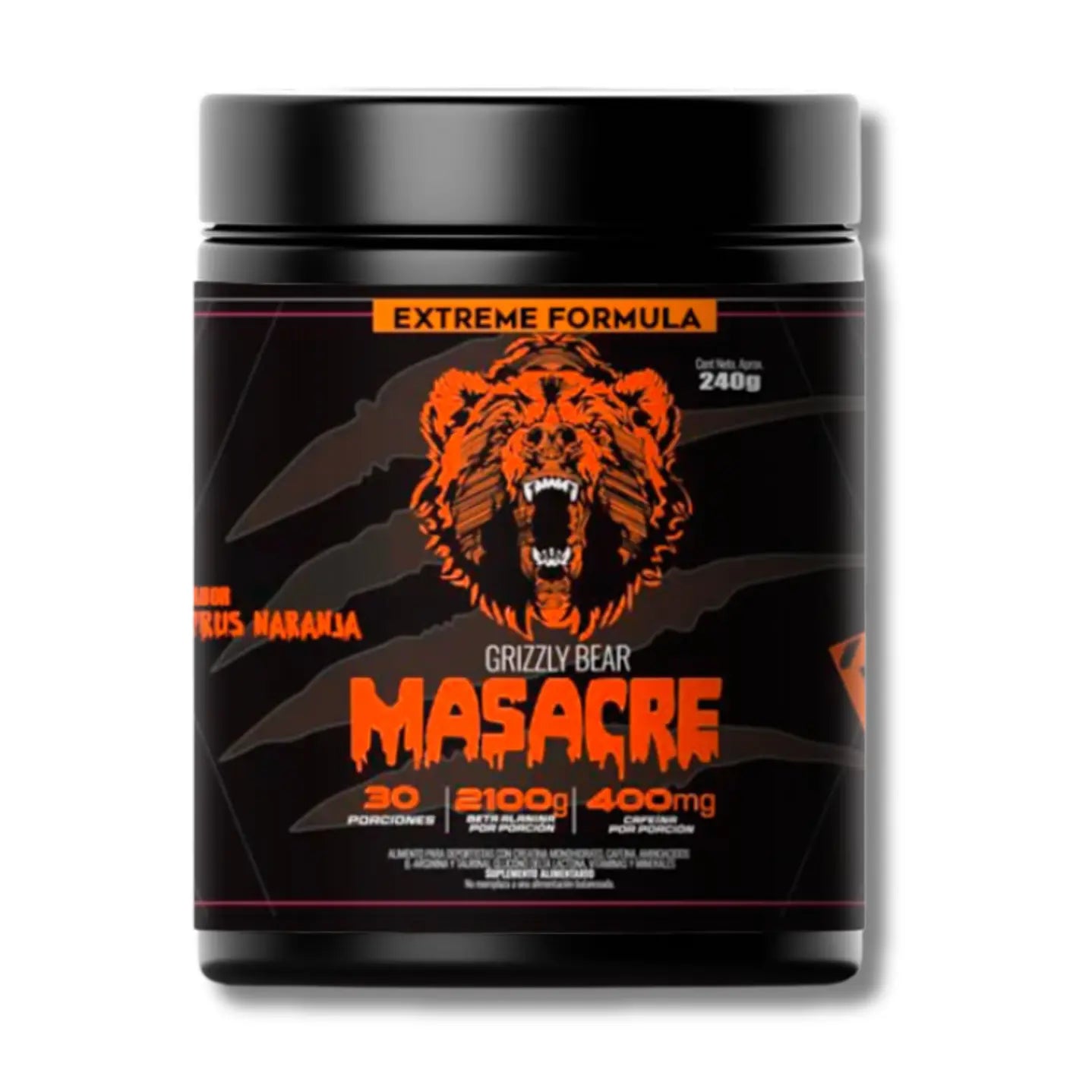 Masacre Pre Workout Grizzly Bear, piña colada.