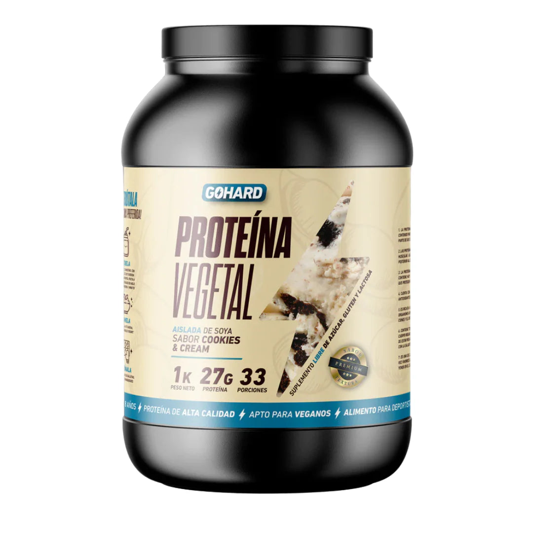Proteína Vegetal GoHard, 1kg, cookies & cream.