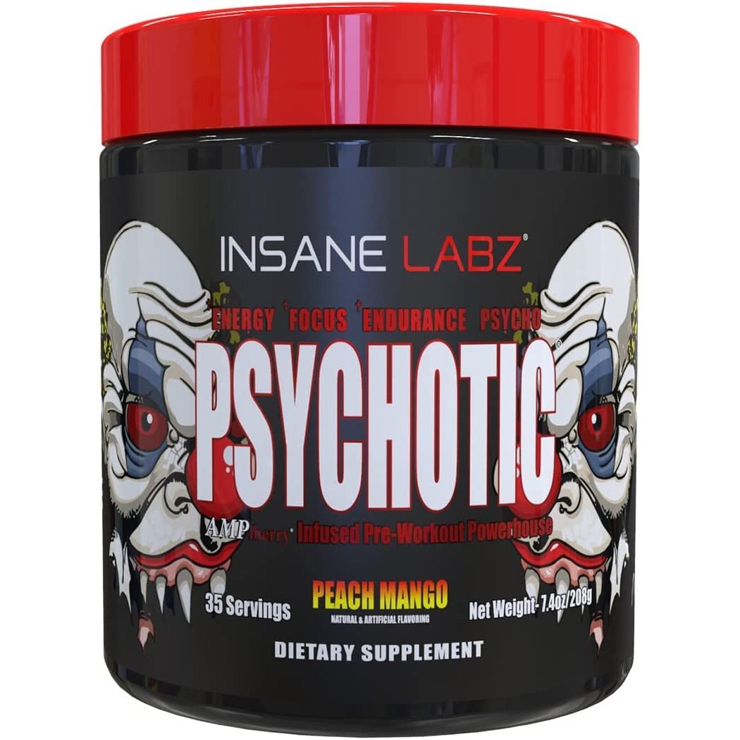 Psychotic Red Insane Labz, 208g, peach mango.