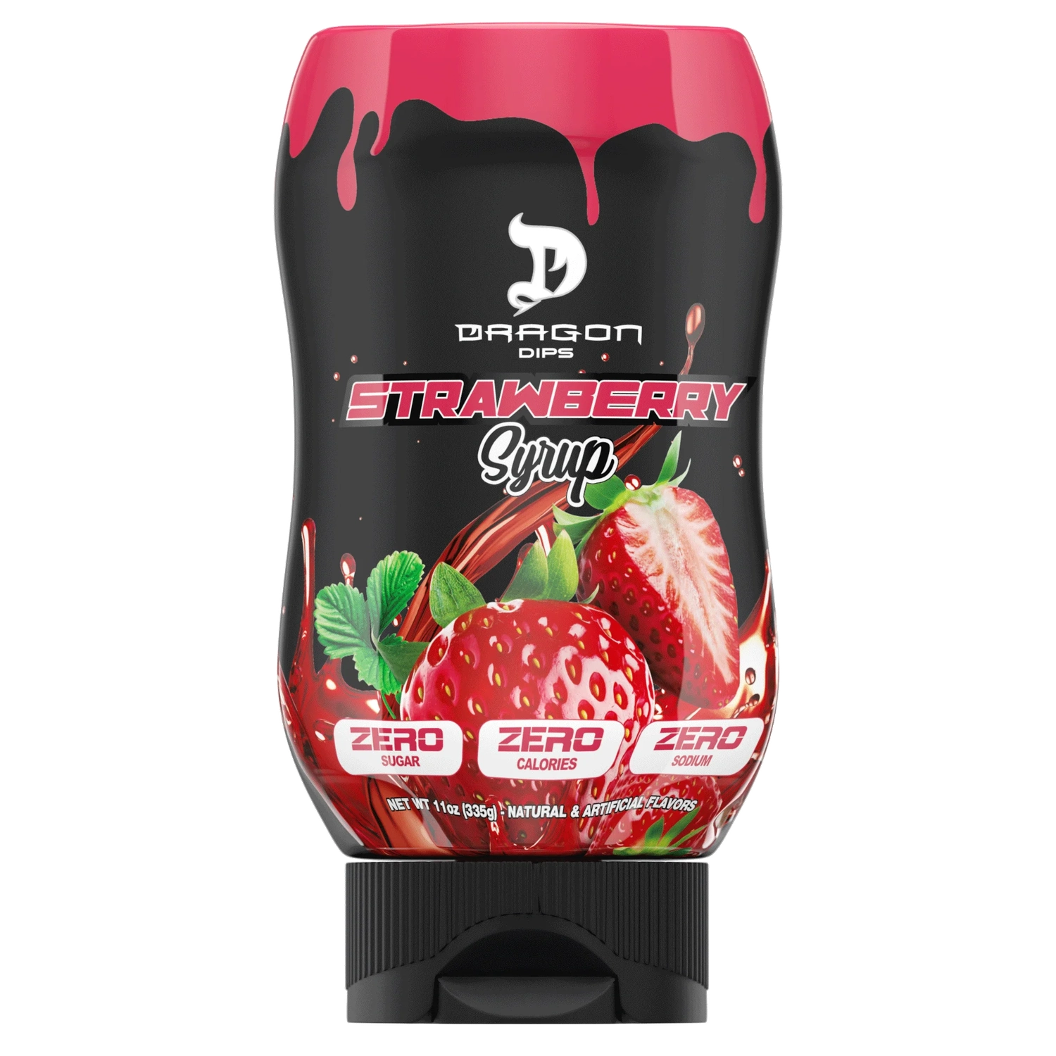 Jarabe de Frutilla Zero Dragon Pharma, 335g, para postres.
