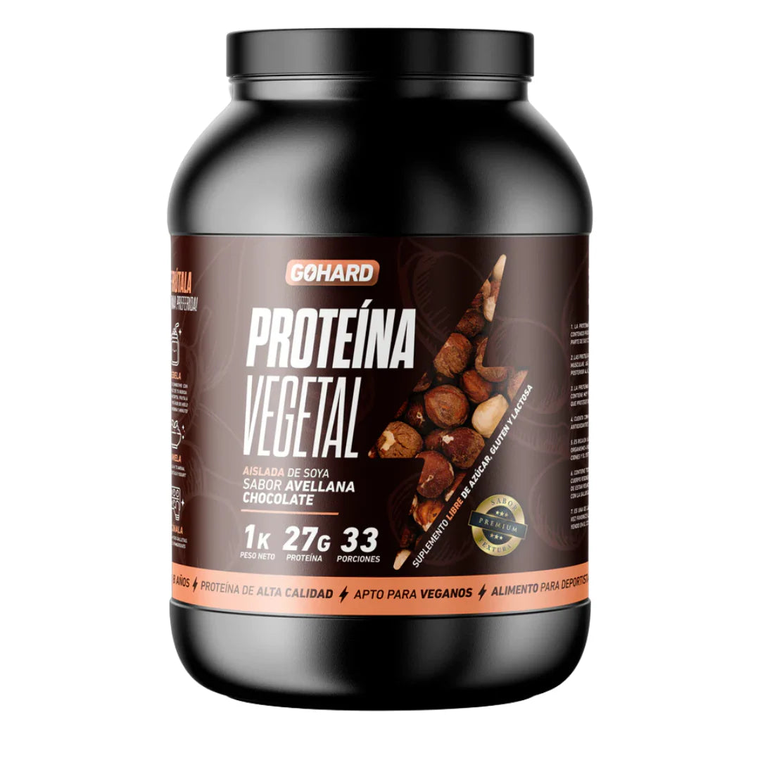 Proteína Vegetal GoHard, 1kg, avellana chocolate.