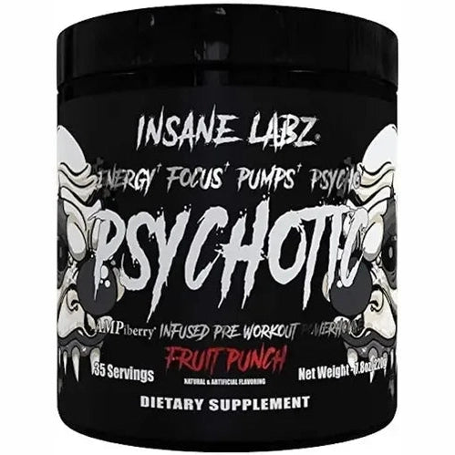Psychotic Black Insane Labz, 220g, fruit punch.