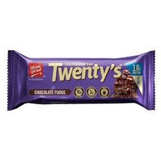 Barra Twenty's 19g proteína, 60g, chocolate fudge.