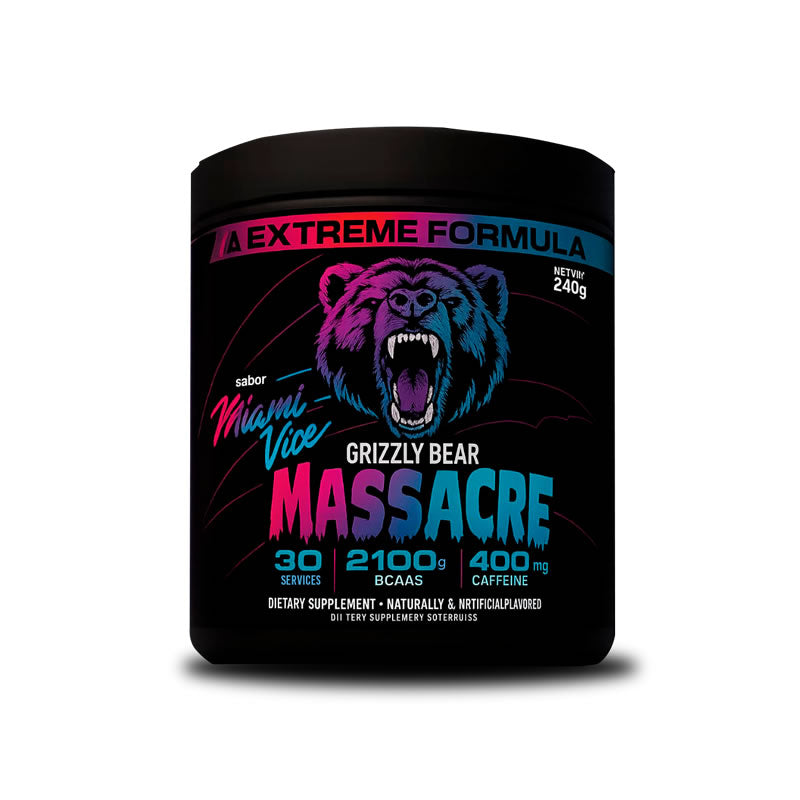 Masacre Pre Workout Grizzly Bear, miami vice.