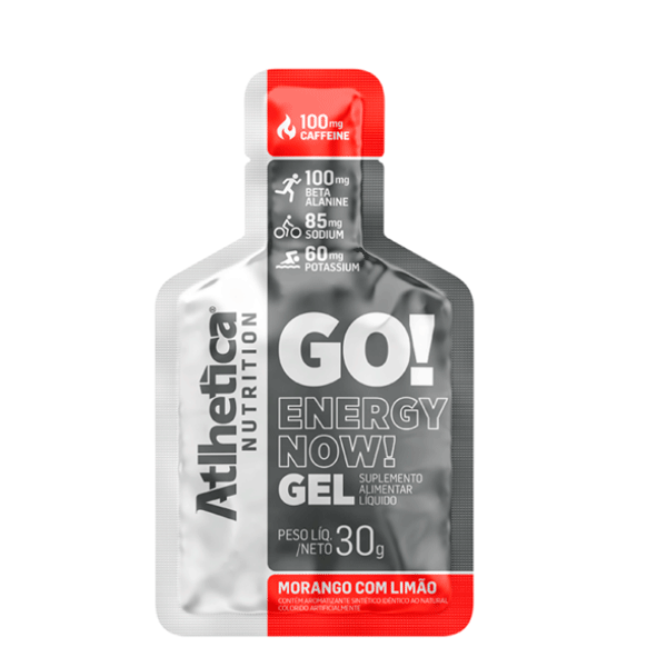 Gel Go! Energy Now Athletica, frutilla y limón.