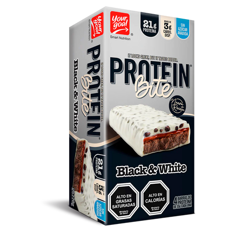 Protein Bite 21g proteína, 55g, black & white.